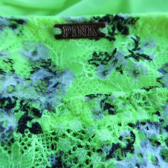 PINK Victoria's Secret lace bralette ruched middle in lime green size XS. - Picture 5 of 5